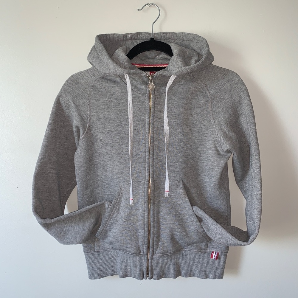 XXS TNA Aritzia grey zip up hoodie
